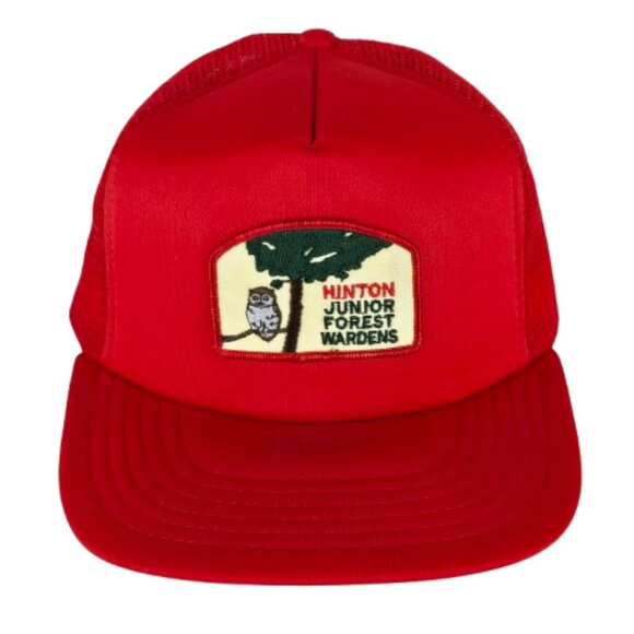 Vintage 70s 80s Hinton Junior Forest Wardens Trucker Hat Hinton Alberta Forestry - Picture 1 of 10